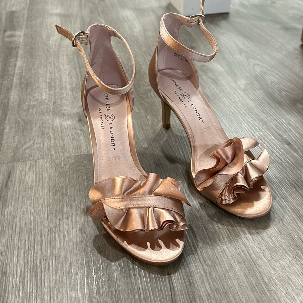Blush Mauve Pink Ruffle Heels